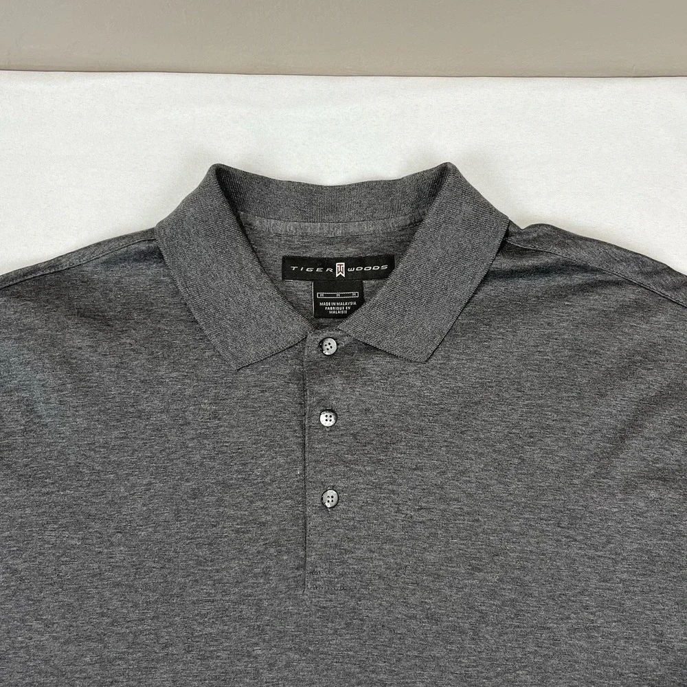 Nike X Tiger Woods Polo Shirt Mens M Gray Golf‎ Classic Casual